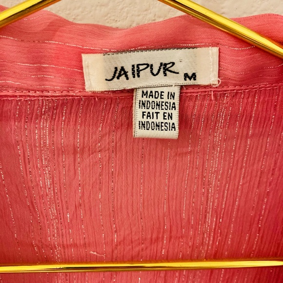 Two Pink Jaipur Blouse 
Silver & Ruffling & Pink with designs - Picture 6 of 11